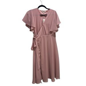 Arbor Blush Midi Wrap Dress